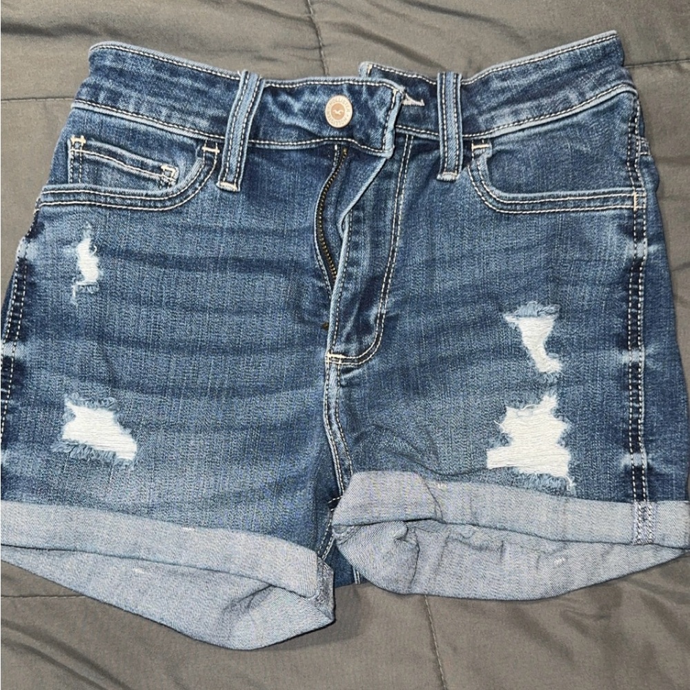 Hollister Blue Distressed Jean Shorts